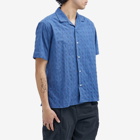 Gitman Vintage Men's Japanese Ripple Jacquard Camp Shirt in Blue