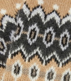 Khaite Intarsia cashmere-blend gloves