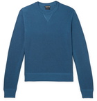 TOM FORD - Slim-Fit Cotton-Blend Piqué Sweater - Blue