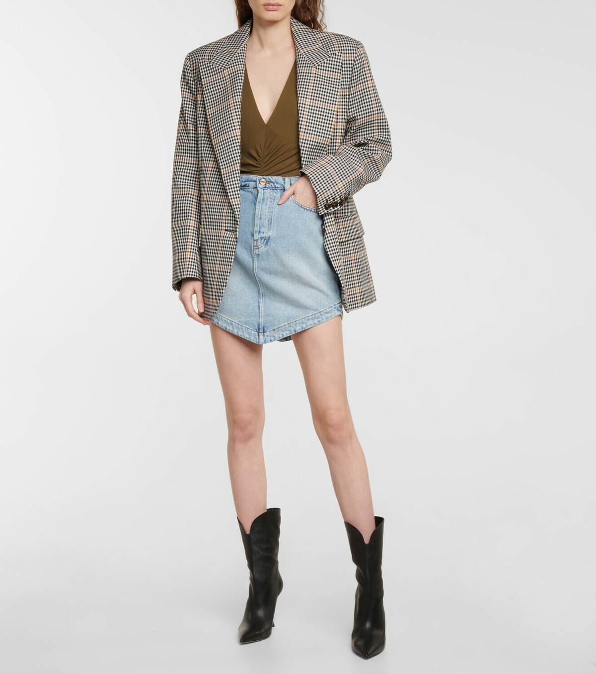 Alexandre Vauthier Asymmetric denim miniskirt