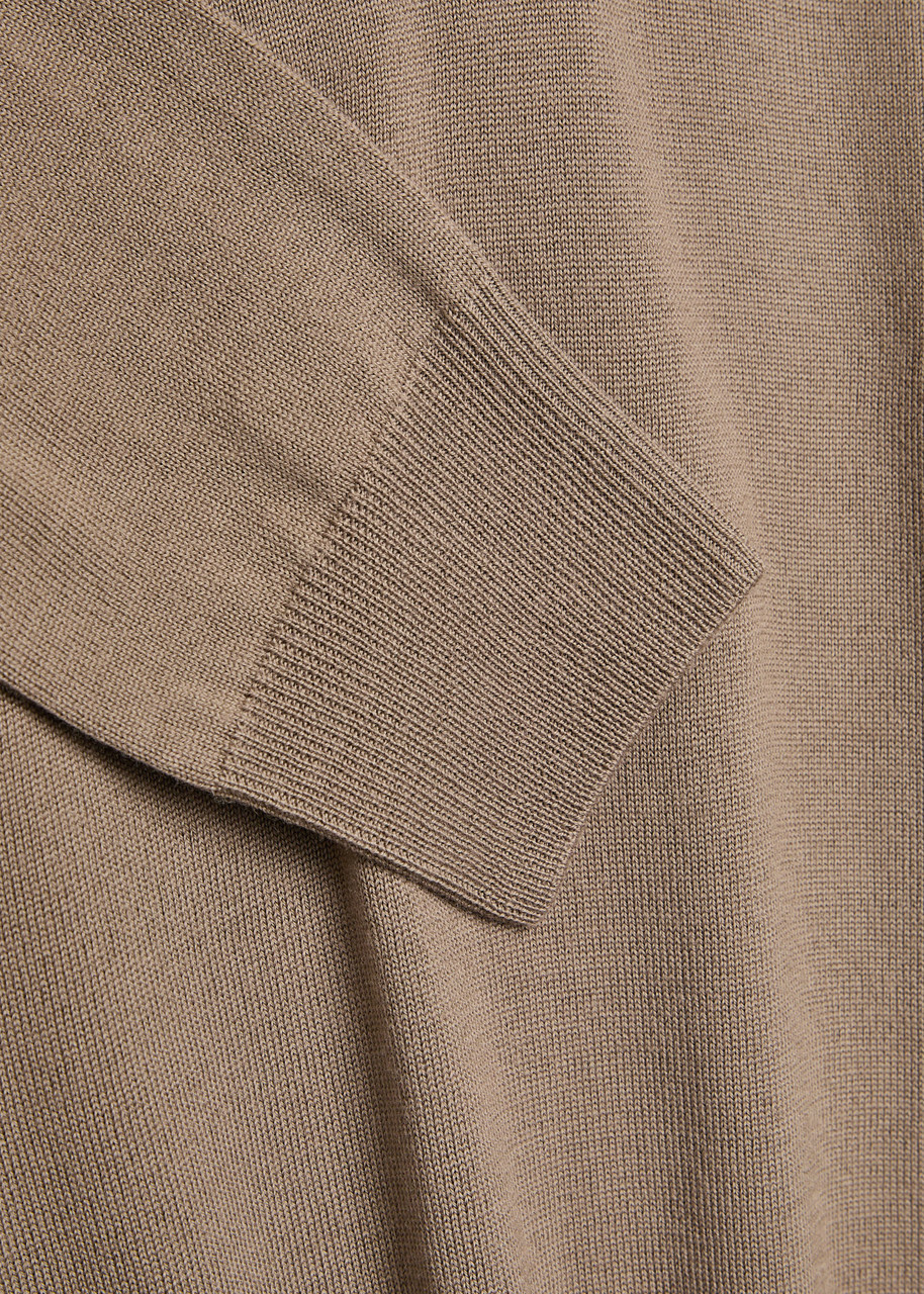 Aurélien Merino Wool Polo Shirt Taupe