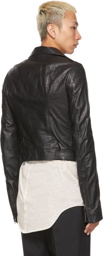 Rick Owens Black Leather Lukes Stooges Jacket