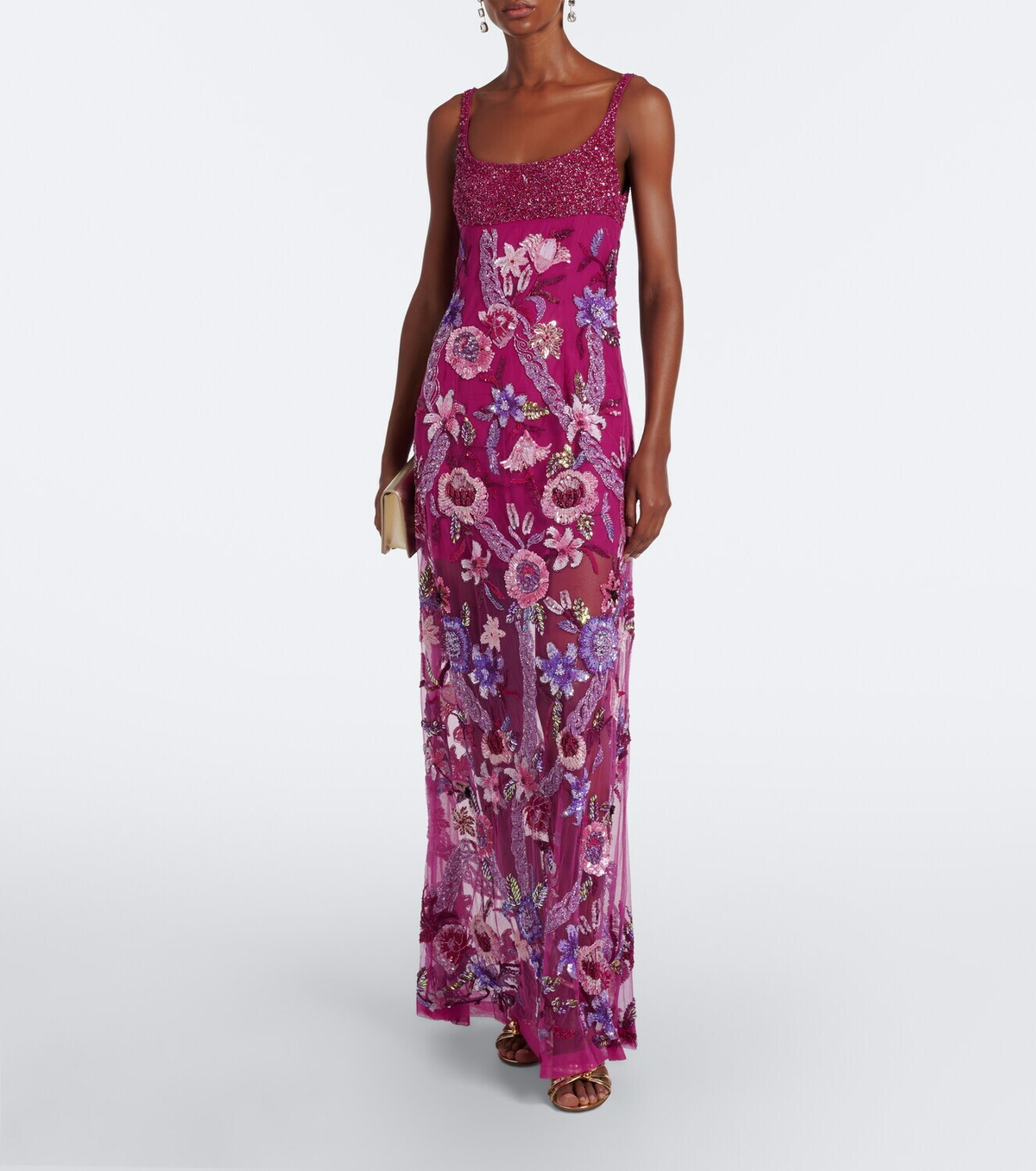 Là Fuori Mystical Garden embellished floral gown