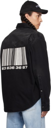 VTMNTS Black Barcode Denim Shirt