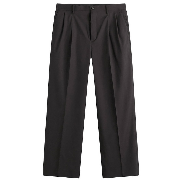 Photo: Kaptain Sunshine Men's Wool Poplin Shoecut Trousers in Espresso