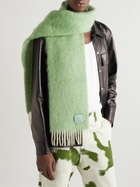 Loewe - Logo-Appliquéd Fringed Knitted Scarf