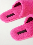 Loewe - Leather-Trimmed Shearling Slippers - Pink