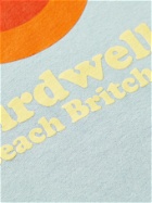 BIRDWELL - Flame Wave Logo-Print Cotton-Jersey T-Shirt - Blue
