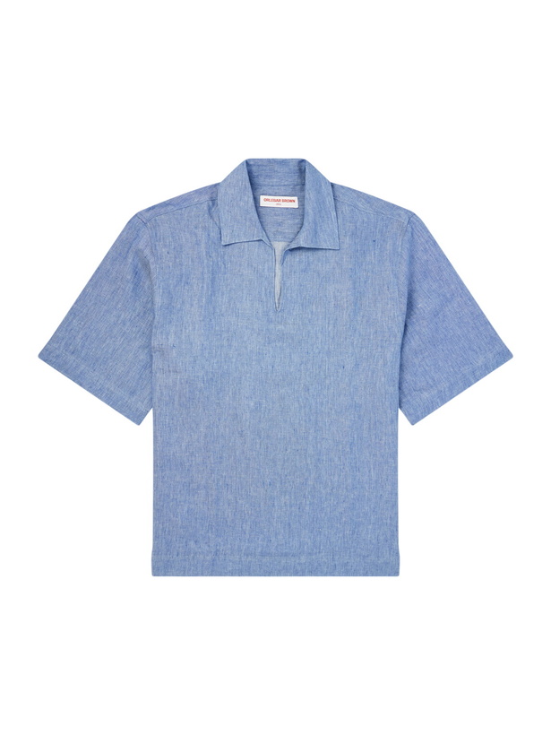 Photo: Orlebar Brown - Vincent Linen Shirt - Blue