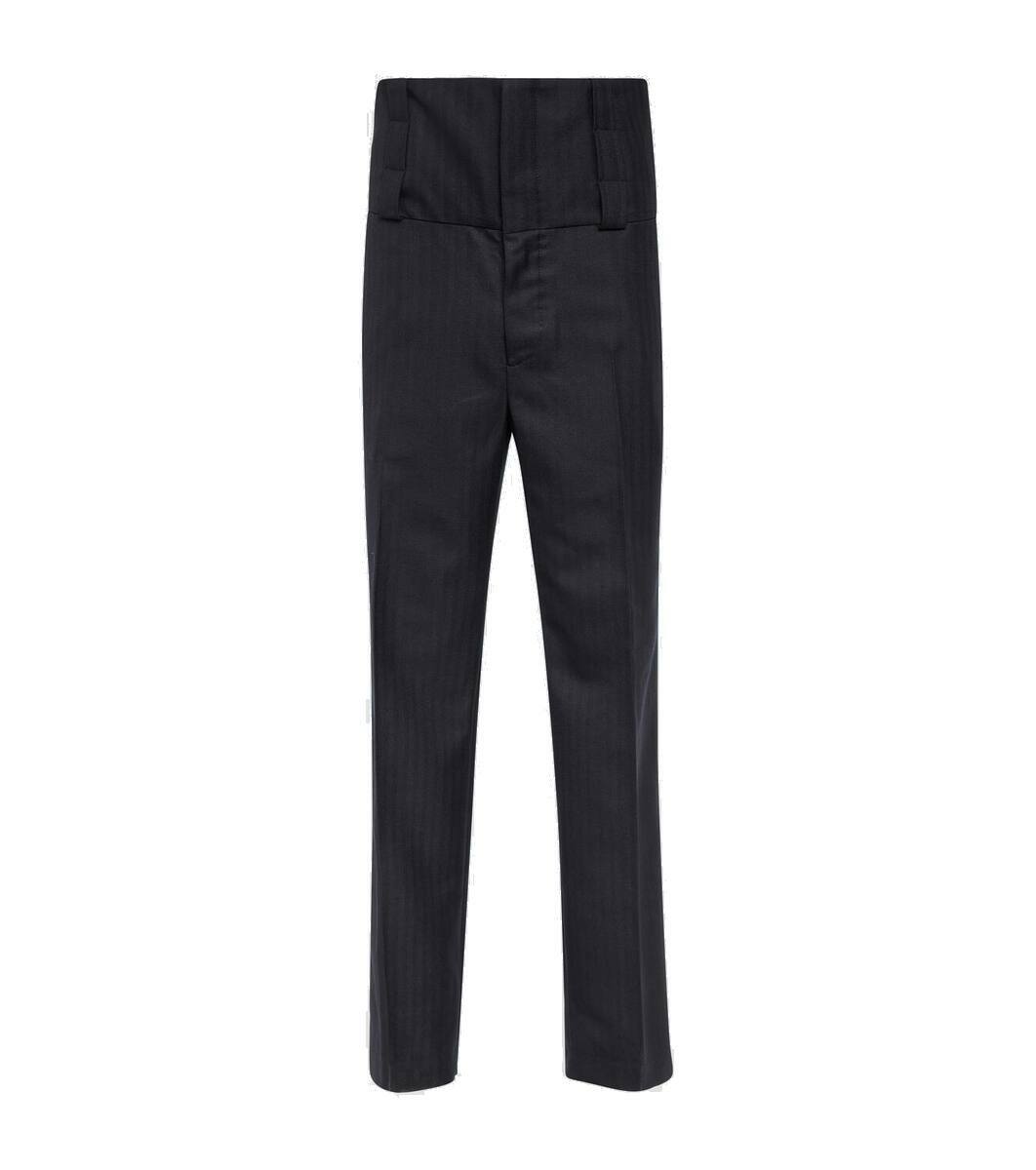 Dries Van Noten High-rise wool straight pants Dries Van Noten