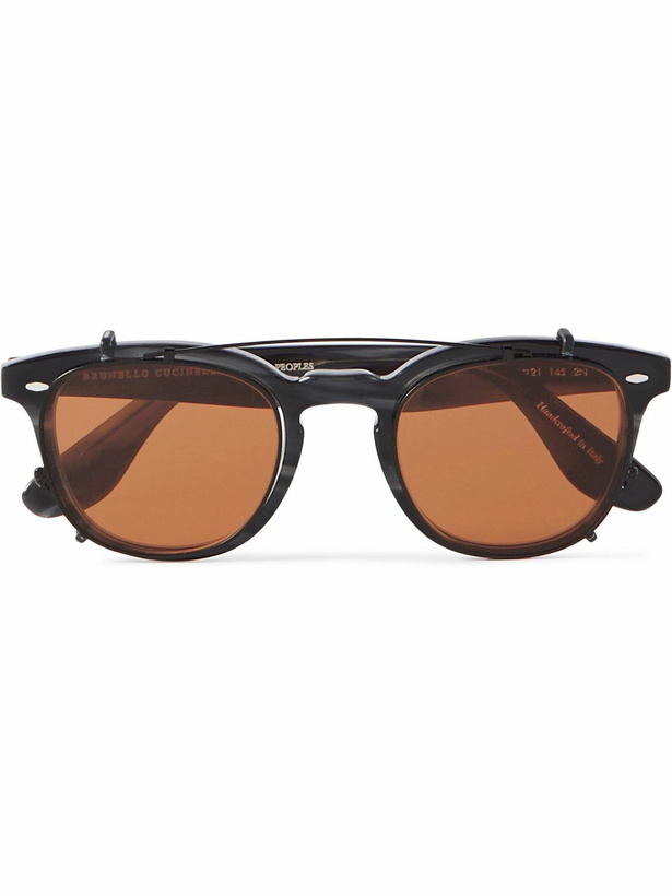 Photo: Brunello Cucinelli - Oliver Peoples D-Frame Gold-Tone and Tortoiseshell Acetate Sunglasses