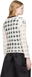 Comme des Garçons Off-White Laddered Sweater