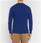 AMI - The Smiley Company Slim-Fit Logo-Embroidered Merino Wool Sweater - Men - Blue