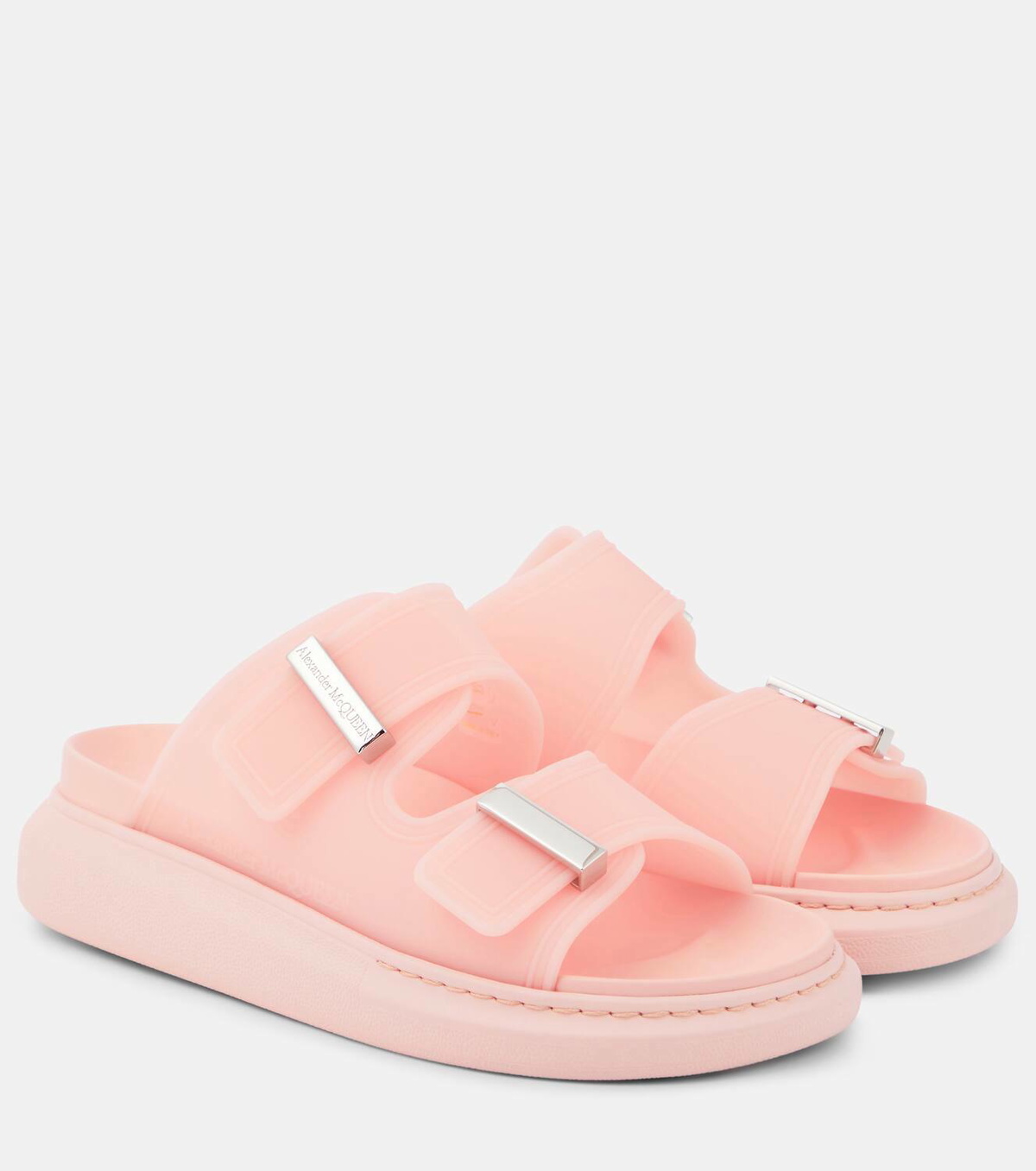 Alexander McQueen Logo Sandals ALEXANDER MCQUEEN Logo Printed Slides Sandals Red unisex  main image 3