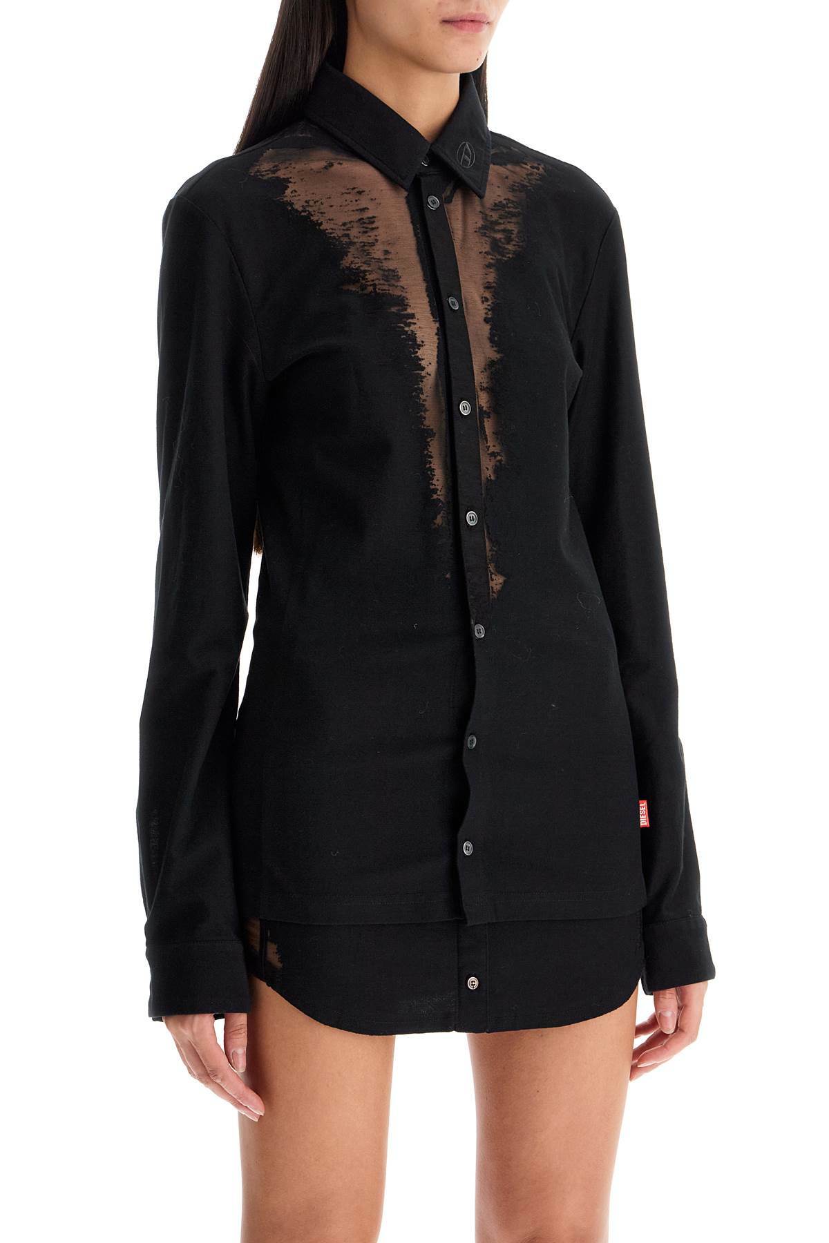 DIESEL unisex jersey dévoré shirt Black