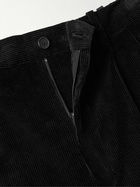 The Row - Speek Tapered Pleated Cotton and Cashmere-Blend Corduroy Suit Trousers - Black