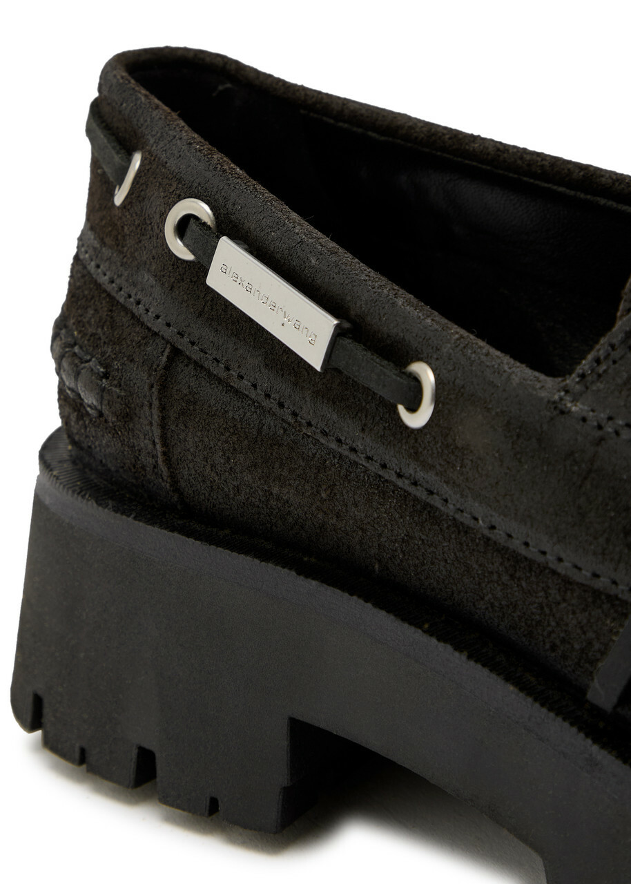 Alexander Wang Carson 50 Waxed Suede Boat Shoes Brown