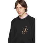 JW Anderson Black Oversized Sleeves Placket Sweatshirt