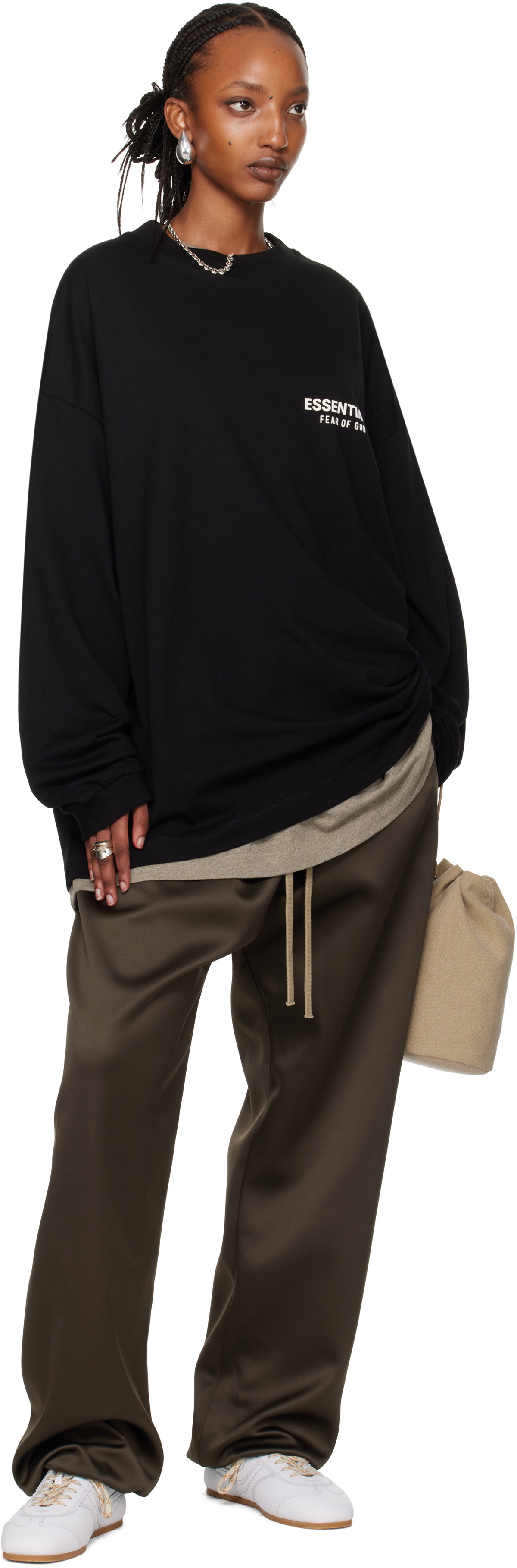 Fear of God ESSENTIALS Black Jersey Long Sleeve T-shirt Fear