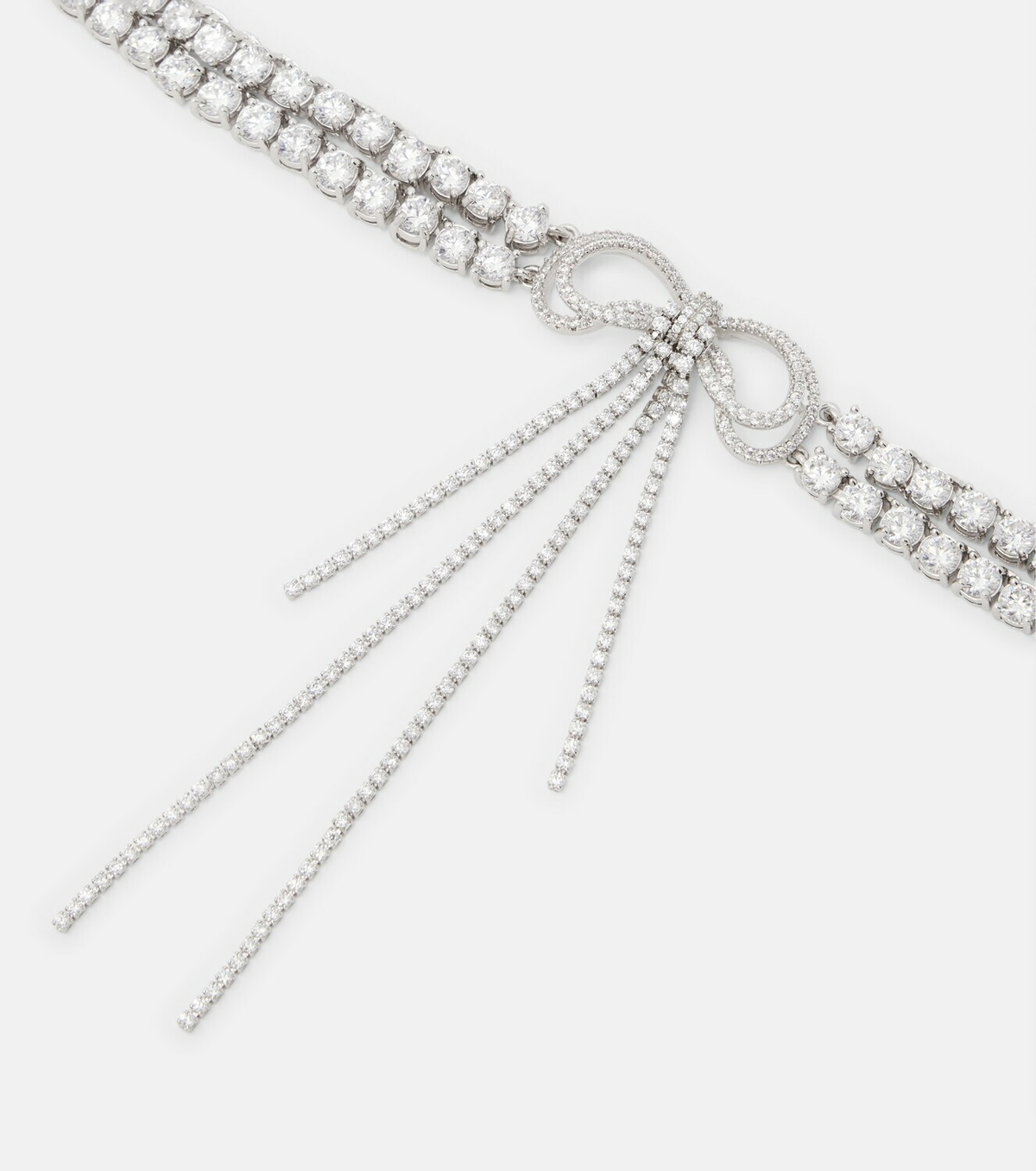 Self-Portrait Bow crystal-embellished choker