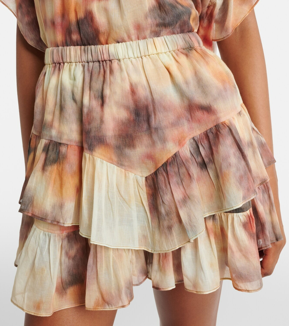 Marant Etoile Jocadia printed ruffled cotton skort