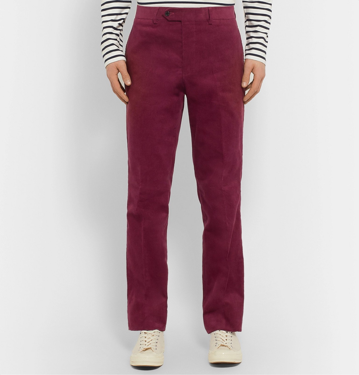 Freemans Sporting Club - Slim-Fit Cotton-Corduroy Suit Trousers - Burgundy