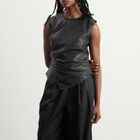 Róhe Women's Sleeveless Draped Leather Top in Black