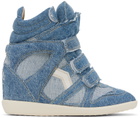 Isabel Marant Blue Bekett Denim Sneakers