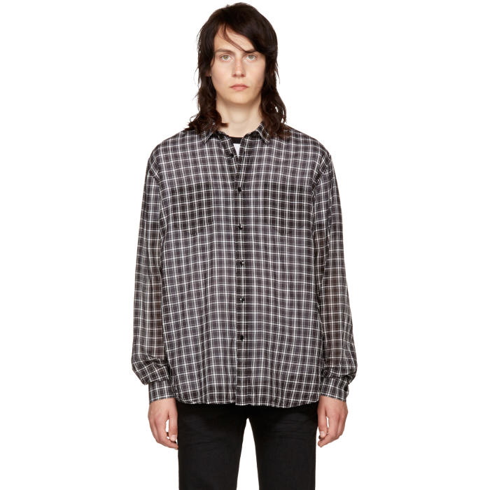 Photo: Saint Laurent Black and White Check Shirt