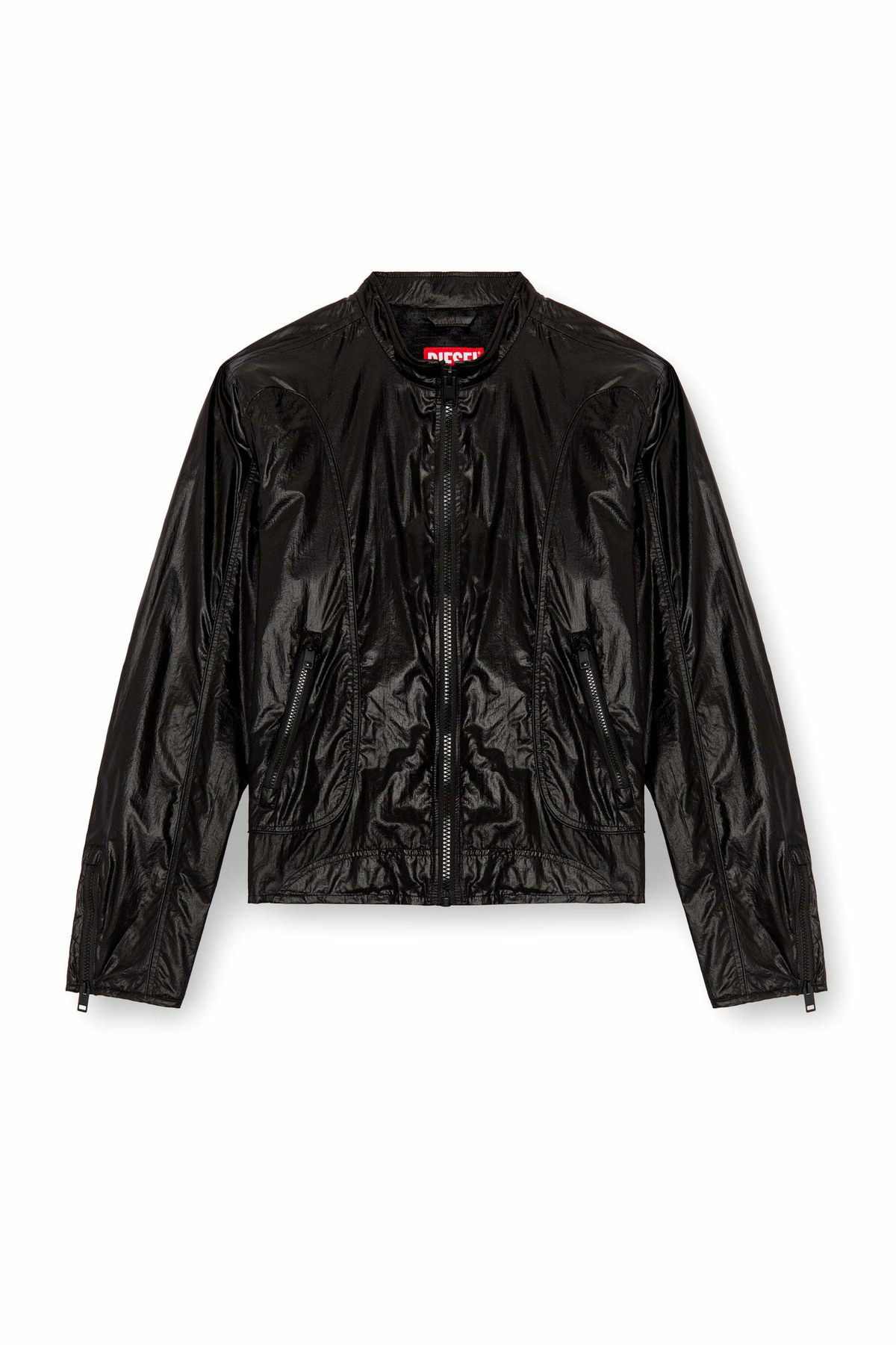 Diesel Biker jacket in shiny ripstop - Jackets Mens in Black