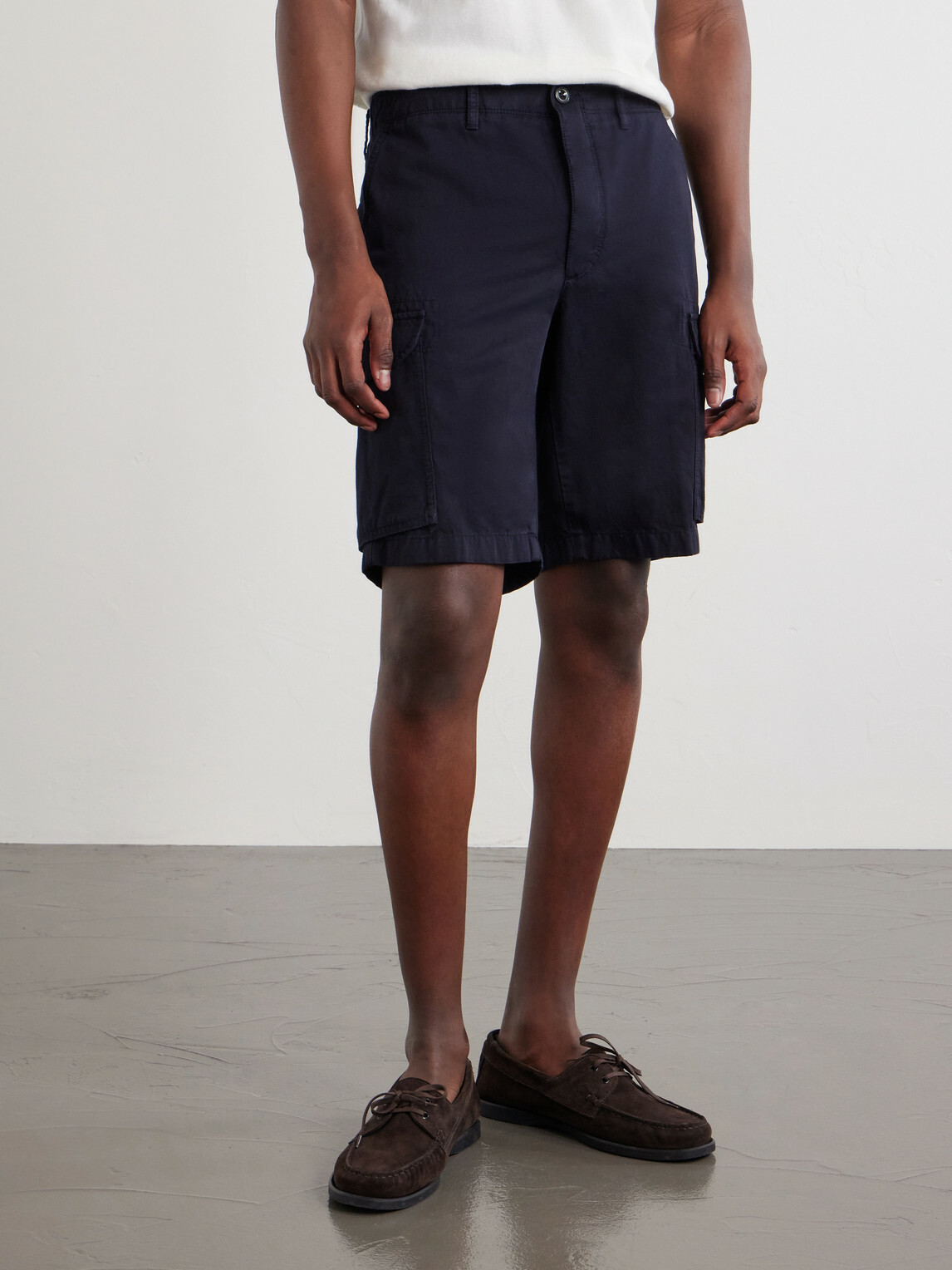 Slowear - Straight-Leg Cotton and Linen-Blend Shorts - Blue