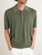 PIACENZA 1733 - Silk and Linen-Blend Polo Shirt - Green