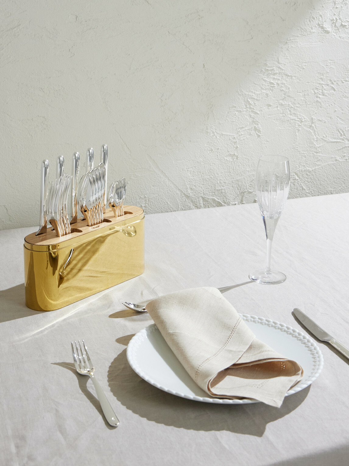 Christofle - Concorde Vartiations Gold-Tone Stainless Steel Cutlery Case