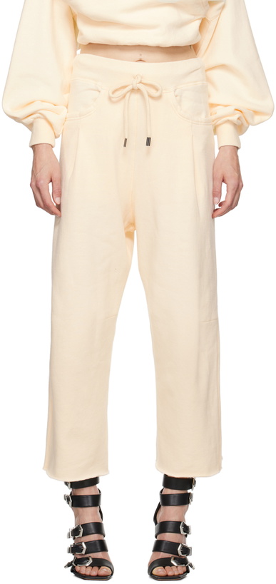 Photo: R13 Off-White Cropped Pleated Sweatpants