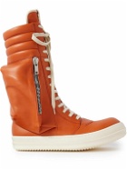 Rick Owens - Leather Knee-High Sneakers - Orange