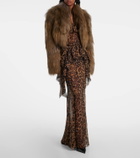 Blumarine Cropped shearling jacket