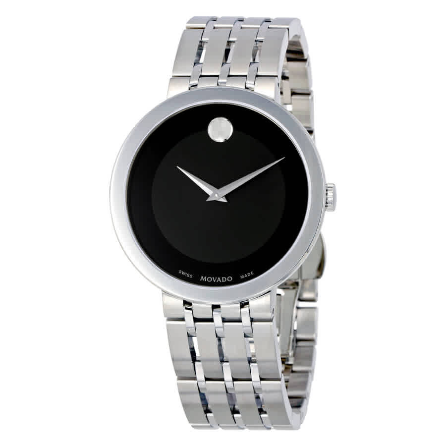 Movado Esperanza Black Dial Stainless Steel Mens Watch 0607057