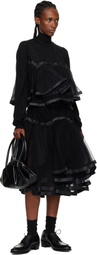 Noir Kei Ninomiya Black Volume Tulle Pleats Midi Skirt