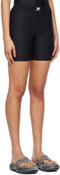 Courrèges Black Overlock Stitching Shorts