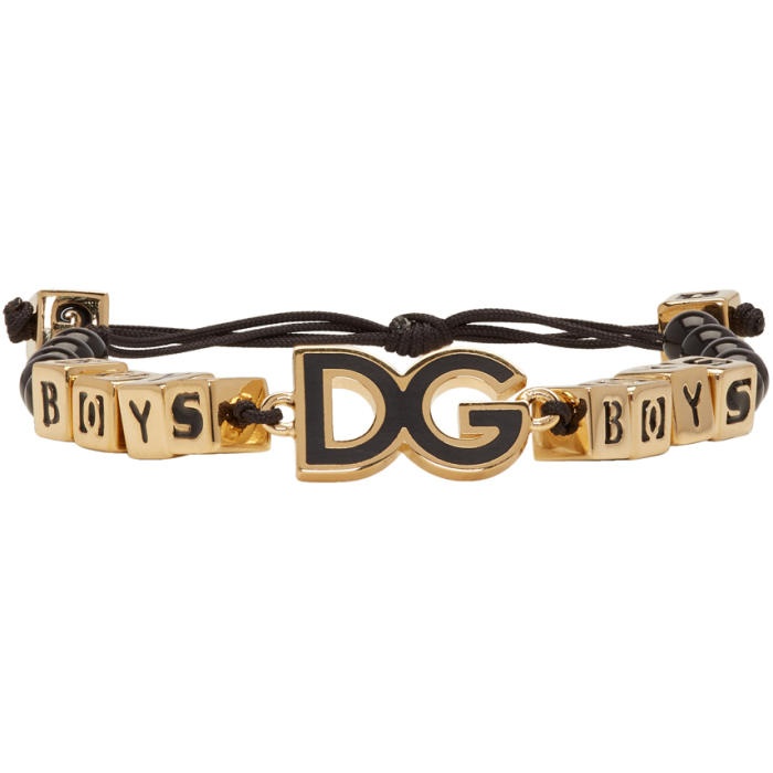 Photo: Dolce and Gabbana Black and Gold Boys Bracelet 