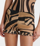 Pucci Marmo ruffled mesh shorts