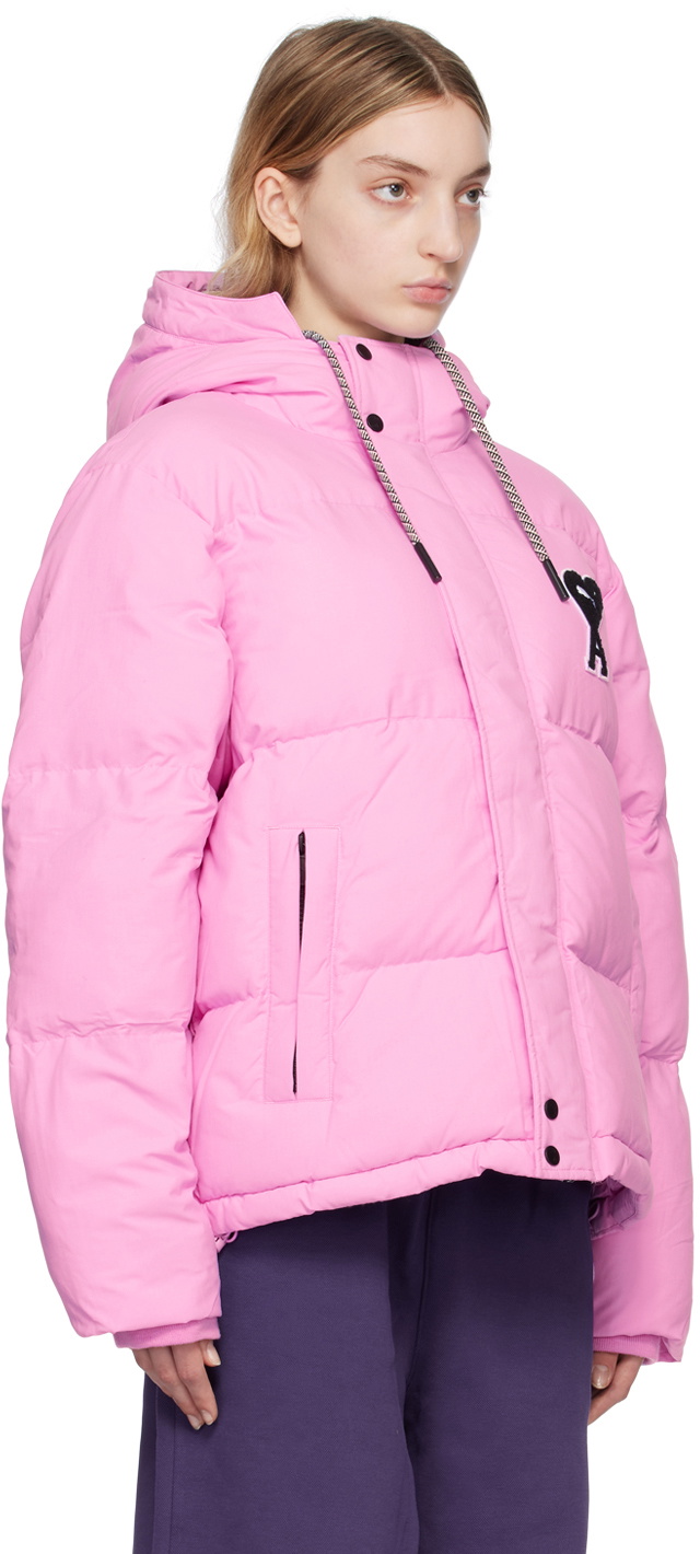 AMI Paris Ami de Coeur puffer jacket - Pink