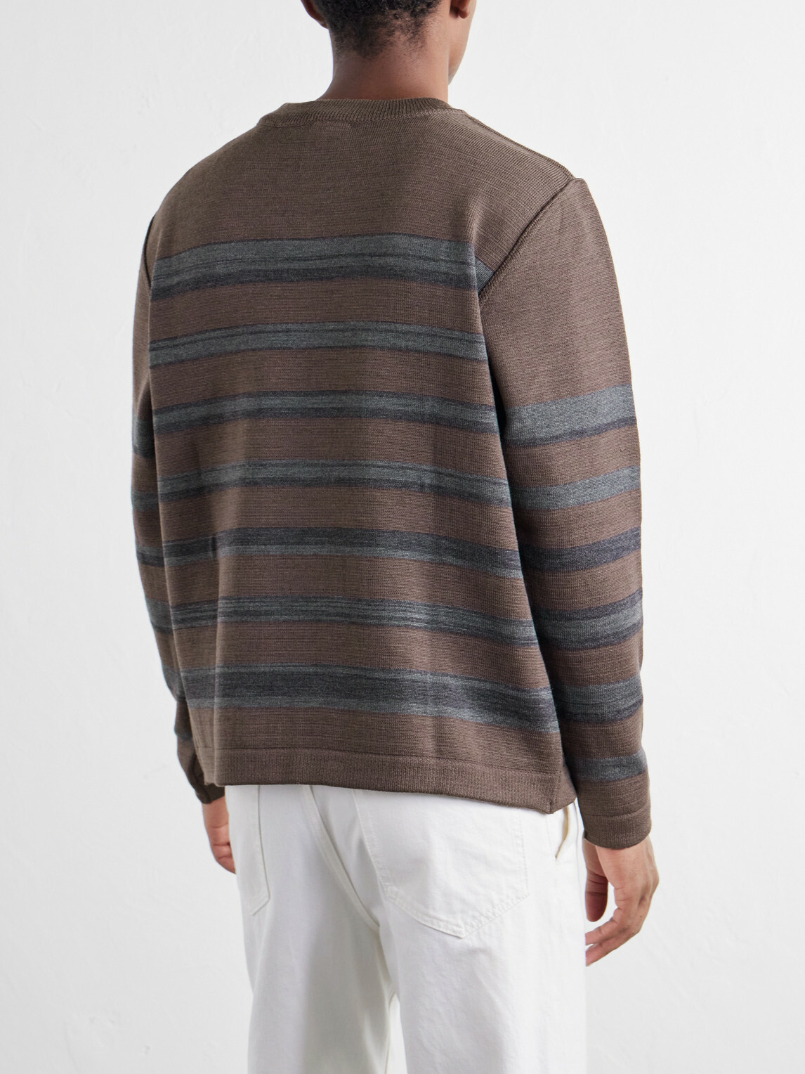 S.N.S. Herning - Given Striped Wool Sweater - Brown