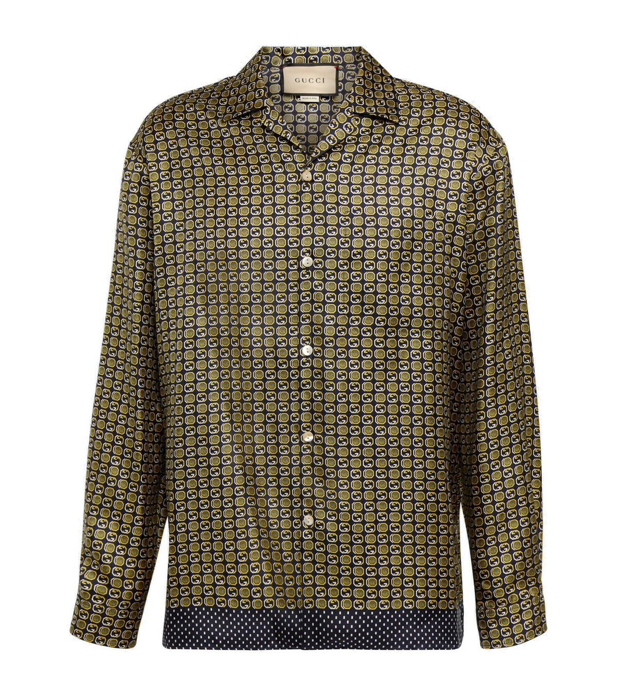 Gucci - Geometric Interlocking G print silk shirt Gucci