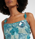 Rachel Gilbert Pierre beaded floral-appliqué minidress