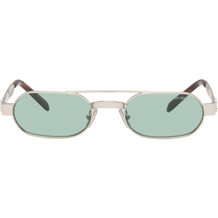 Photo: Miu Miu Eyewear Silver Envie Sunglasses