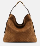 Gucci Maxi Horsebit Large suede tote bag