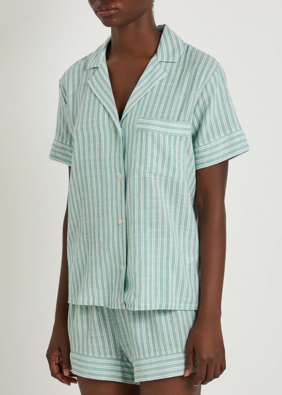 Eberjey Nautico Shortie Woven Pyjama set Green