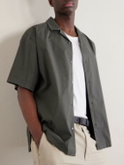 James Perse - Camp-Collar Cotton-Blend Poplin Shirt - Green