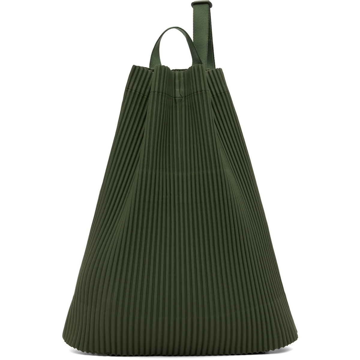 HOMME PLISSÉ ISSEY MIYAKE Green Drawstring Pleats Bag